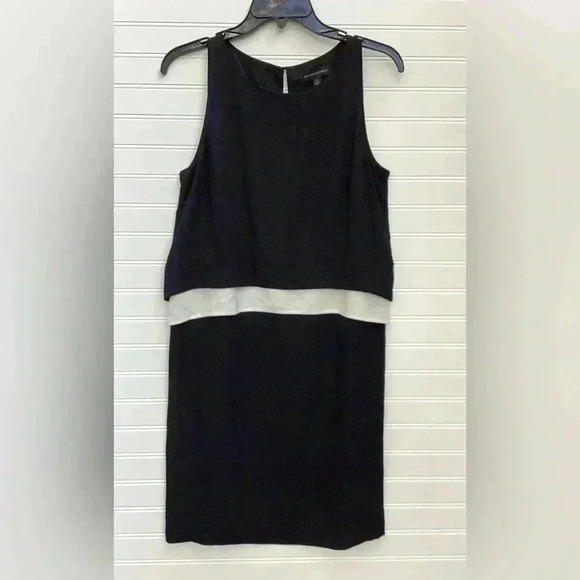 Banana Republic Black White Color Block Combo Style Shift Dress 6 - Picture 1 of 7